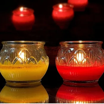 Буддийская лампа керосиновая лампа из бездымного стекла, разноцветная свеча, керосиновая лампа с плоским ртом, керосиновая лампа в храме