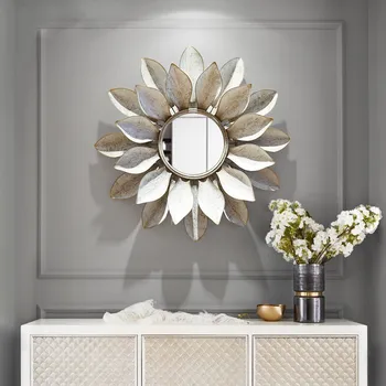 Подвесное декоративное зеркало из объемного кованого железа на стене крыльца, креативное украшение для дома, ювелирный кулон WF1029