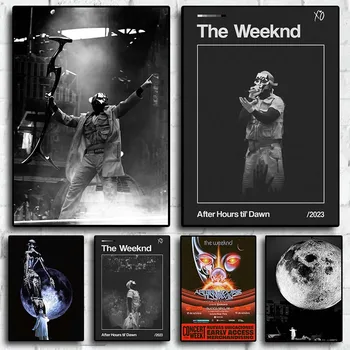 Популярный Хип-хоп Рэпер The Weeknd Последний Музыкальный Альбом Концерт After Hours Til Dawn Плакат Украшение Дома Современный Настенный Принт Искусство
