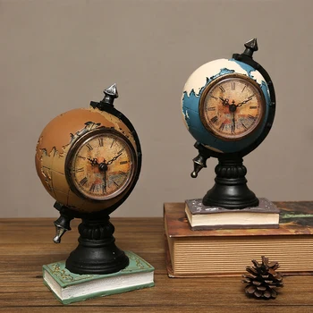 Настольные часы, многофункциональная банка для сбережений, индивидуальные часы в форме шара из смолы в стиле ретро для офиса, Прикроватные часы, декор