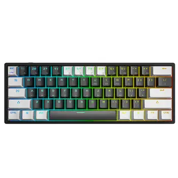 Механическая клавиатура AK873 с горячей заменой, 87 клавиш, Беспроводная игровая клавиатура с RGB подсветкой, PBT-колпачки для геймерских портативных ПК