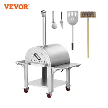 VEVOR 32-дюймовая уличная печь для пиццы, машина для производства древесных гранул Max 1000℉ Кухонные комбайны Thermomix, Кухонная техника для кемпинга