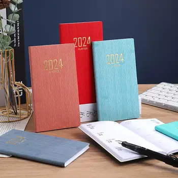 Записная книжка на 2024 год, планировщик, набор записных книжек с обложкой из искусственной кожи, Плотный бумажный еженедельный / ежемесячный календарь для домашнего офиса, школы.