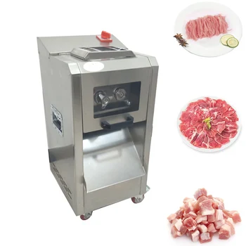 Вертикальная машина для нарезки мяса Кухонное оборудование Мясорубка из нержавеющей стали Овощерезка Машина для нарезки кубиками свежего мяса