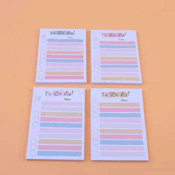 Блокнот со списком дел на 50 листов, Цветной блокнот со списком дел, липкие заметки, портативный ежедневник в стиле радуги, блокнот со списком дел