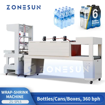 Автоматическая Машина для упаковки напитков ZS-SPL5 в Термоусадочную Туннельную бутылку с Термоусадочной оберткой ZONESUN для напитков