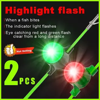 2ШТ Сигнализатор ночной рыбалки Аксессуары для рыбалки со светодиодной подсветкой Умное Напоминание о ночном Сигнализаторе Поклевки Рыболовный Инструмент