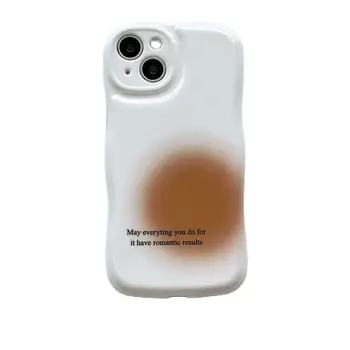 Простой Градиентный Коричневый Чехол IMD на Воздушной Подушке для iPhone 14 13 Pro Max Plus Задняя Крышка Телефона для 12 11 Pro Max Capa Аксессуары