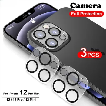 3шт Объектив камеры Закаленное стекло для iPhone 13 12 Pro Max Мини-защитная пленка для экрана задней камеры для iPhone 11 14 Pro Max