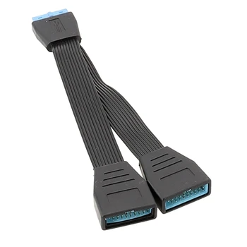 Кабель-разветвитель USB 3.0 19Pin/20Pin для материнской платы, кабель-разветвитель USB3.0 19Pin от 1 до 2 15 см