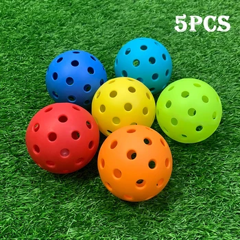 5шт Прочные Наружные Мячи Для Пиклбола с 40 Отверстиями Тренировочные Аксессуары Для Пиклбола 74 мм Стандартные Мячи Для Пиклбола Для Соревнований